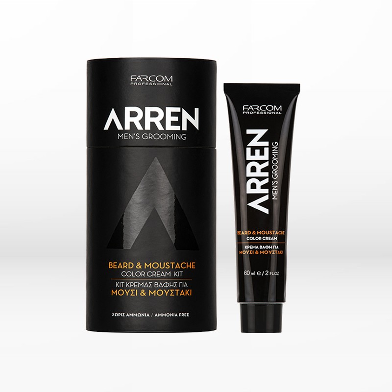 Farcom Professional Arren Men`s Grooming Beard & Moustache Color Cream Kit 60ml